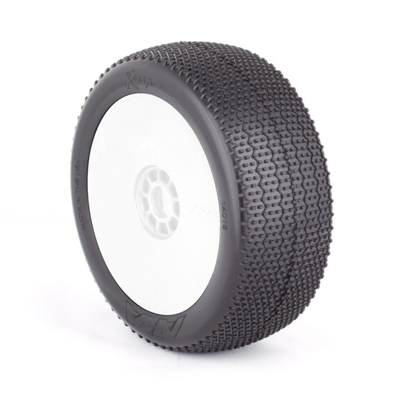 1:8 BUGGY RASP (SUPER SOFT) EVO WHEEL PRE-MOUNTED WHITE by AKA