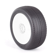 1:8 BUGGY RASP (SUPER SOFT) EVO WHEEL PRE-MOUNTED WHITE by AKA