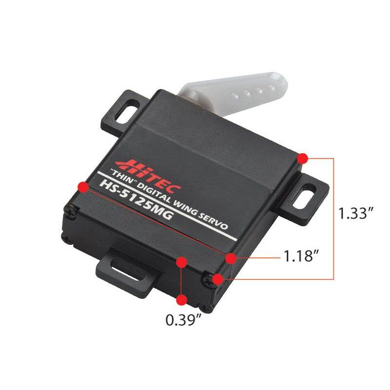 HS-5125MG Digital Wing Servo, 4.8V 3.0kg/0.17 sec, 6.0V 3.5kg/0.13 sec,