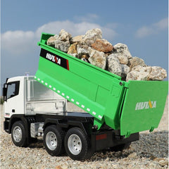 #1556 1:18 2.4G 6CH RC Metal Dump truck White/Green