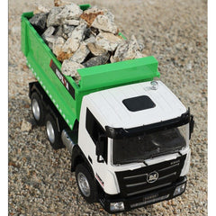 #1556 1:18 2.4G 6CH RC Metal Dump truck White/Green