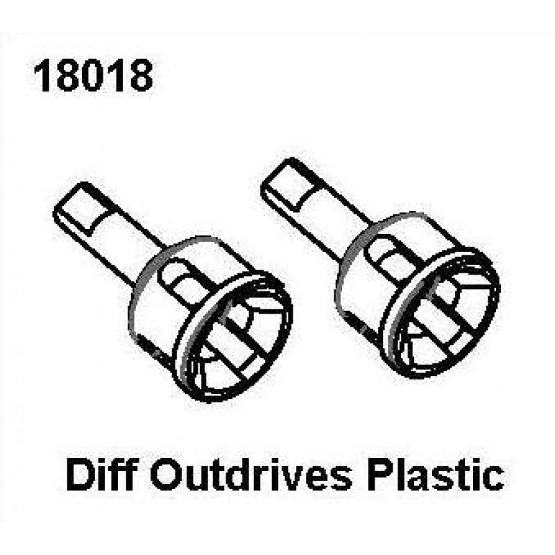 Diff Outdrives Plastic, RCPRO 1/18 MT