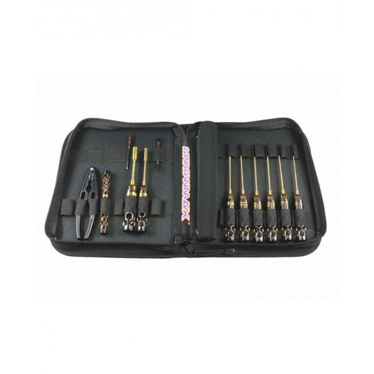 AM Toolset For 1/10 Offroad (12Pcs) With Tools Bag Black Golden by Arrowmax