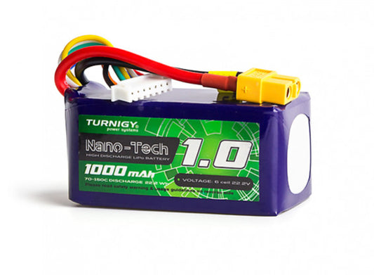 Turnigy Nano-Tech Plus 1000mAh 6S 70C Lipo Pack w/XT60