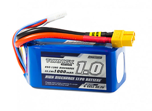 Turnigy 1000mAh 6S 65C Lipo Pack w/XT60