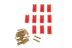 HXT 4mm Gold Plated Solder Type Connectors w/Insulated Housing (5 pairs)