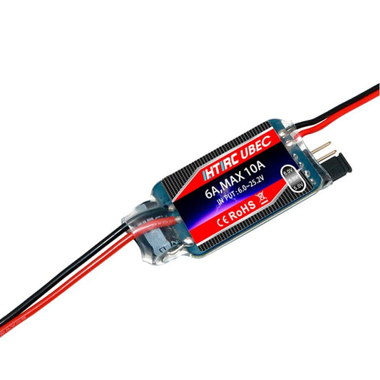 SBEC 6A cont 8A burst 2-6S LiPo, 5-18NC Output 5.0V-5.5V-6.0V/6A 45x21x10mm 15g