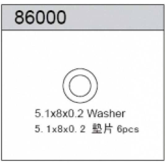 W5802 5.1X8X0.2mm Shim Washer 0.2, Team C