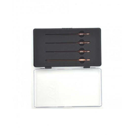 POWER TOOL TIP SET 4 PIECES WITH PLASTIC CASE 1/16", 5/65", 3/32" & 4mm Phillips