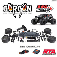 1/10 GORGON 4X2 MEGA 550 Brushed Monster Truck Ready-To-Assemble Kit with