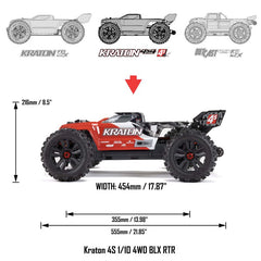 KRATON 4X4 4S BL 1/10TH 4WD SPEED MT (GREEN) With Center Diff by ARRMA