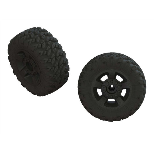 dBoots 'Ragnarok Mt' Tire Set Glued Black (2) 2.8 wheel 5.15 tyre with 14mm Hex