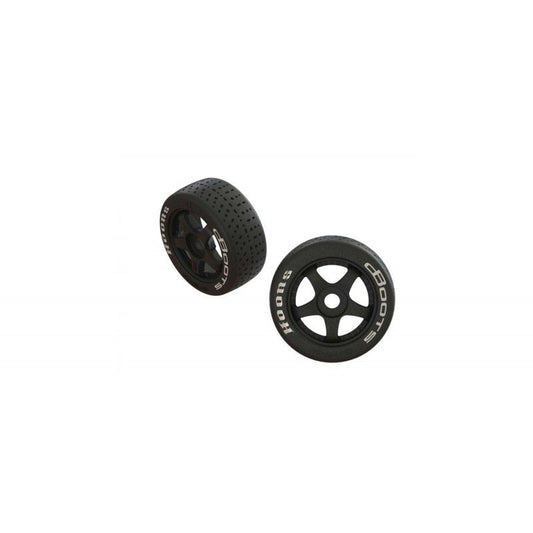 DBoots Hoons 42/100 2.9 Belted Tire White (Medium Compound) Pre Glued on 5-Spoke