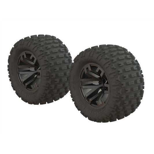 Dboots 'Fortress MT' Tire Set Glued Gun Metal (2) by ARRMA