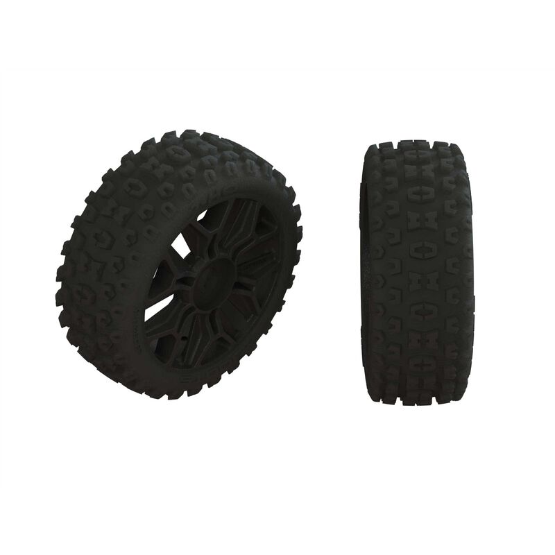 Dboots '2HO' Tire Set Glued Gun Metal (2) 17mm Hex fit 1/8th Typhon Mega and BLX