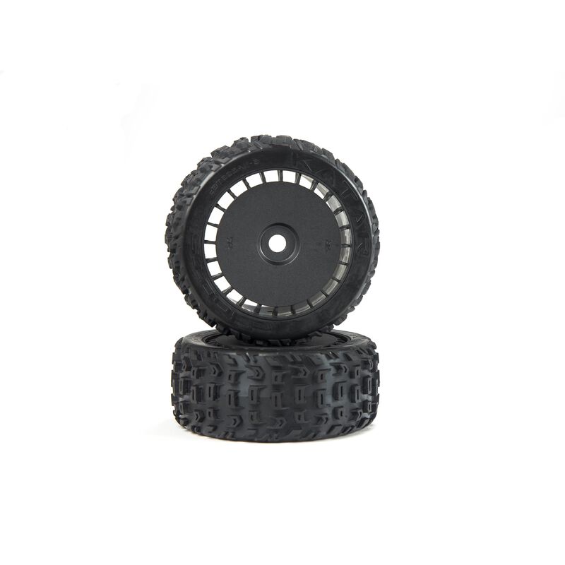 dBoots Katar T Belted 6S Tire Set Glued (Blk) (2) by ARRMA (Replaces ARAC9615)