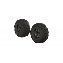 AR550043 Fortress SC Tire Set Glued Blk Chrm (2) Suit Senton Mega & 3S BLX by
