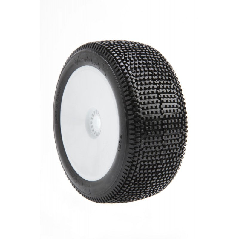 1:8 Truggy V-MAX/Soft Tyre With Inserts and White Wheels (Pair) (Requi ...