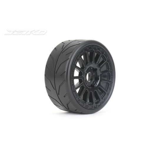 1/8 GT Racing Tire-BLACK PHOENIX/Radia Rim/Black/Medium Soft/Glued/Belted Pair