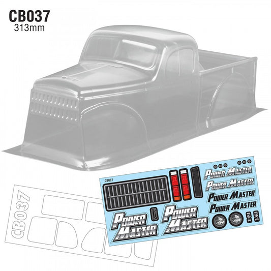 1/10 Power Master Crawler Body Clear, 313mm WB, 145mm Wide