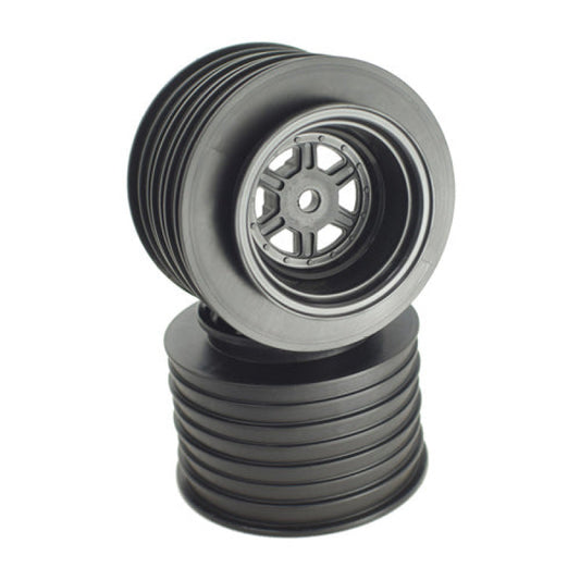 Gambler Rear Sprint Wheels with 12mm Hex / AE -TLR / BLACK (4 PC) 1.7/2.2in