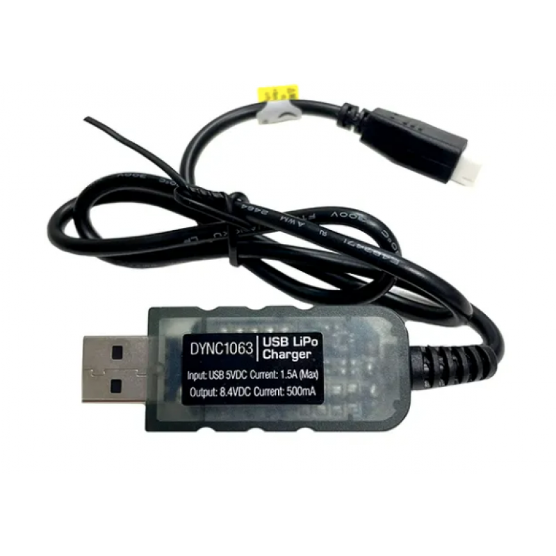 USB Charger SCX24 LiPo Input 5V, 2A Output 4.2V per cell, 800mAh, Connector