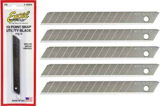 Excel Snap-off Blades Small B33 Pk5