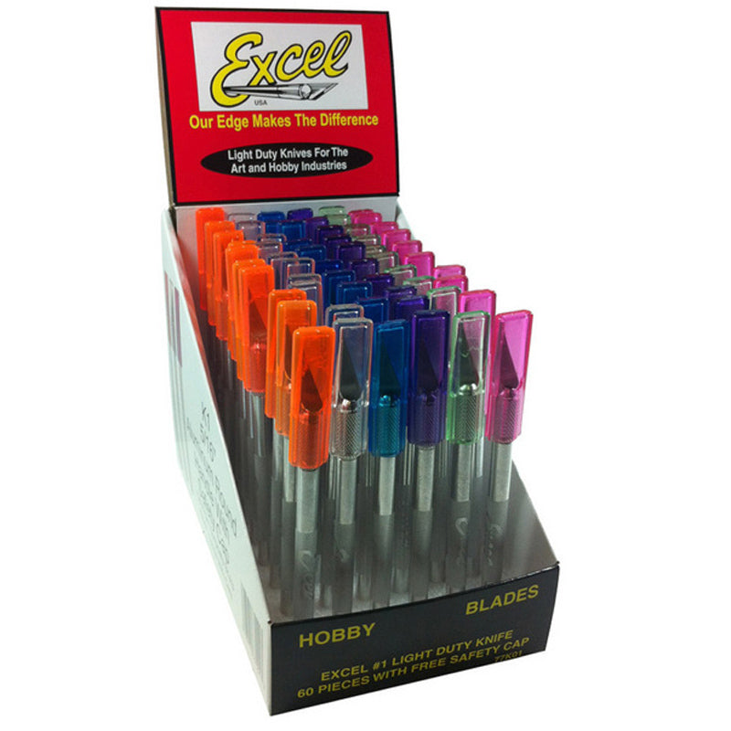 Excel 60pcs #1 Knives w/Safety Cap