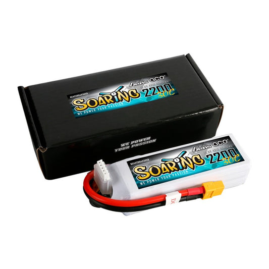 Gens-Ace Soaring 2200mAh, 14.8V, 4S1P, 30C 107x34x27mm 214g With EC3 Plug