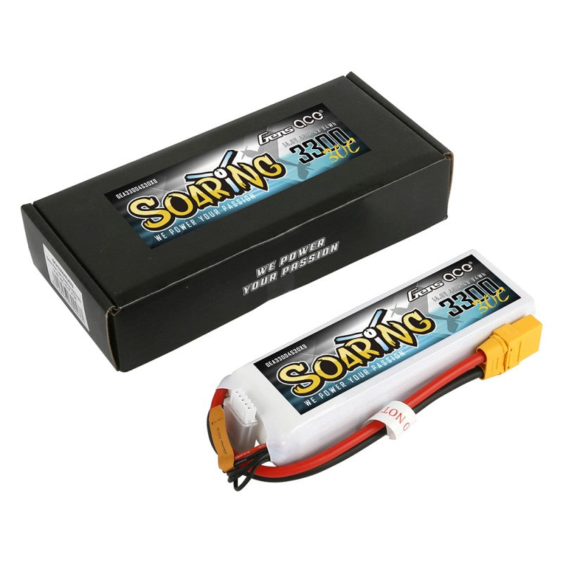 Gens Ace 3300mAh 4S 14.8v 30C 137x43x26mm 328g EC5 Plug XH Balance Soaring