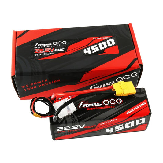 Gens ace 4500mAh 22.2V 60C 6S1P HardCase Lipo Battery14# with EC5 Plug Suit