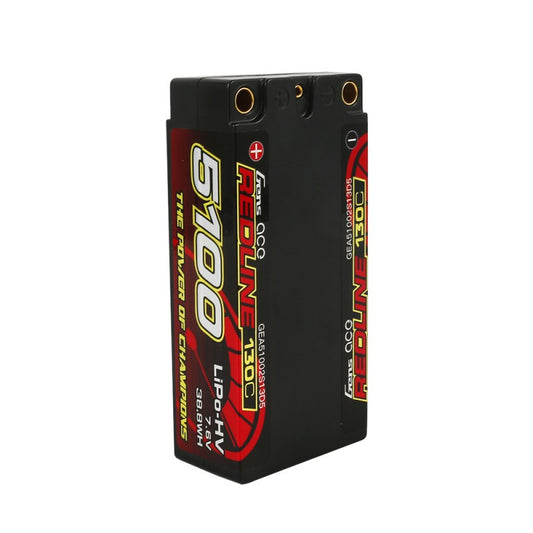 Gens Ace Redline HV 5100mAh 7.6v 130C Shorty Lipo Battery 5mm Bullet 208g
