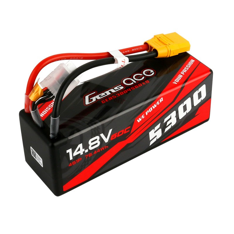 Gens Ace 5300mAh 4S 14.8v 60C Hardcase with EC5 Plug and XH Balance