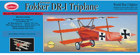 Guillows 1/14 WW1 Fokker DR-1Triplane