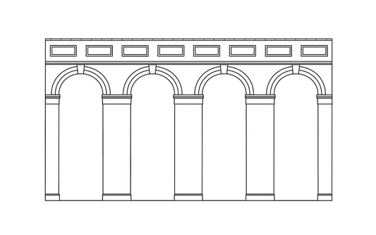 Hornby High Lev.Arch Retain.Wall-Blue