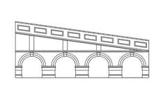 Hornby Mid Step.Arch. Retain.Wall-Blu