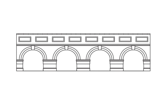 Hornby Low Lev. Arch. Retain.Wall-Red