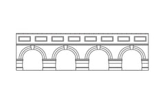 Hornby Low Lev. Arch. Retain.Wall-Blu