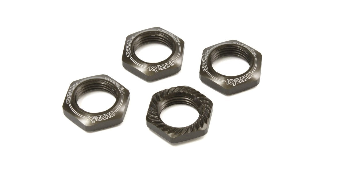 Kyosho Gunmetal Wheel Nuts Serat (4)