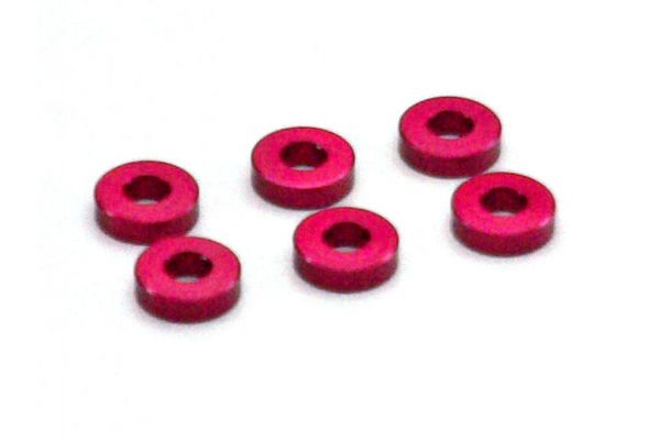 Kyosho Alum. Collar 2mm Red (6)