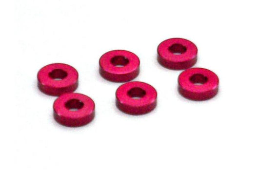 Kyosho Alum. Collar 2mm Red (6)
