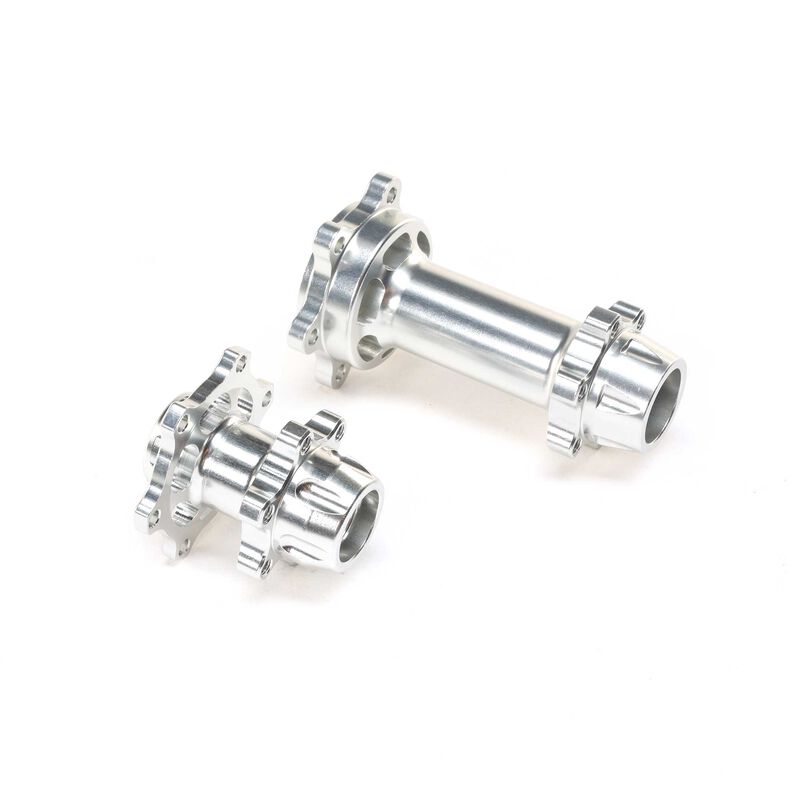 Aluminum Hub Set, Machined, Silver : Promoto-MX by LOSI