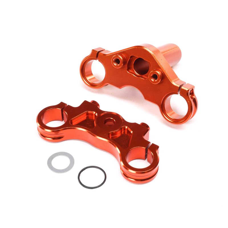 Aluminum Triple Clamp Set, Orange: Promoto-MX by LOSI