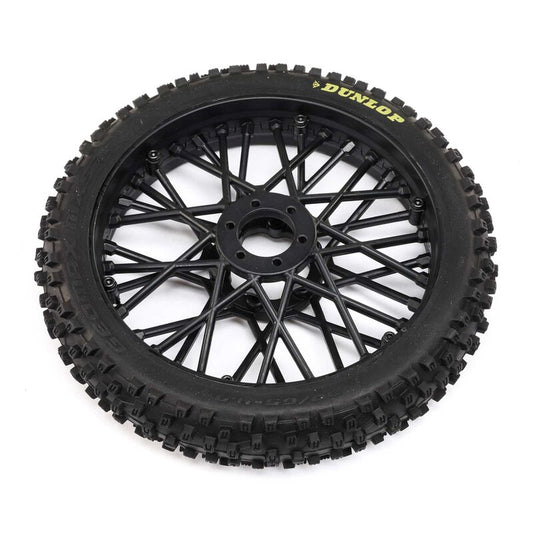 Dunlop MX53 Front Tire Mounted, Black: Promoto-MX by LOSI