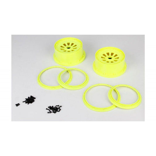 Wheel & Beadlock Set, Rim set Flo Yellow (2), 5IVE-T