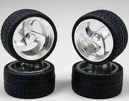 Pegasus 1/24 'Tri-Blades' Rims w/Tyres