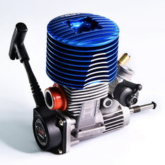 25 PRO REAR EXHAUST ENGINE WITH PULL STARTER / BLUE HEAD, 5 PORTS