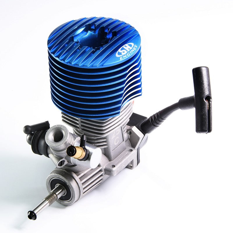 25 PRO REAR EXHAUST ENGINE WITH PULL STARTER / BLUE HEAD, 5 PORTS