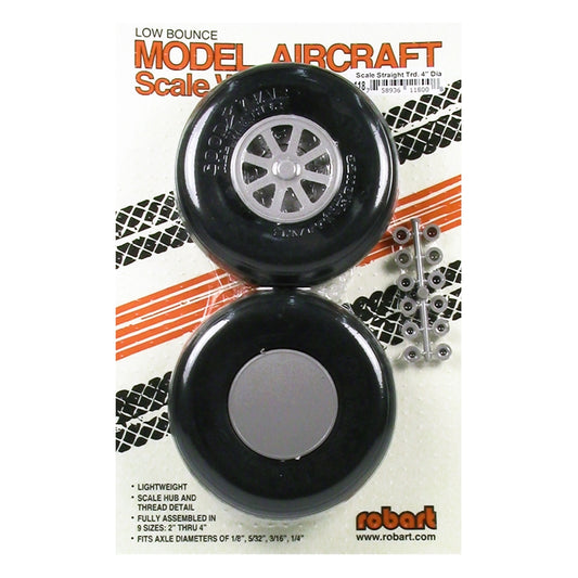 4" Scale Straight Tread Wheel (pair) by ROBART