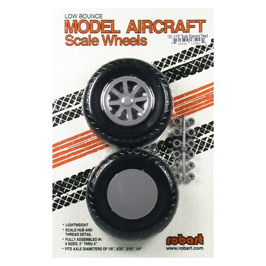3 1/2" Scale Diamond Tread Wheels (pair) by ROBART